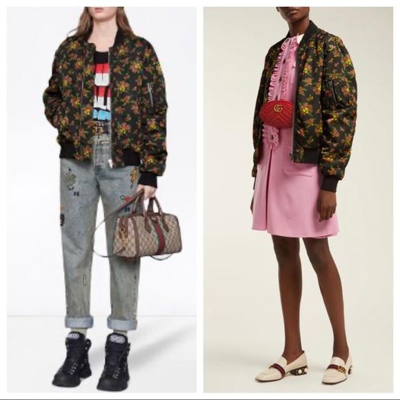 Gucci Floral Bomber Jacket Sz 38 or Small - Picture 14 of 16